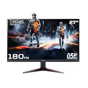 Acer Nitro VG270 M3 27 Inch Full HD Monitor with LED Backlight IPS Gaming I 0.5 Ms Response I 180Hz Refresh Rate I SRGB 99%, HDR 10 I 2xHDMI, 1xDP I Stereo Speakers I AMD Radeon Free Sync (Black)