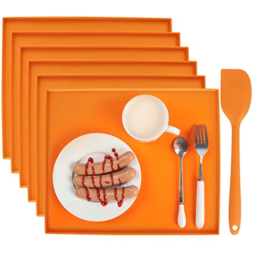 Set of 6 Square Silicone Dehydrator Mats with Scraper 30x25 x1cm Non-Stick Trays for Fruits, Vegetables, and Herbs Drying - Image 6