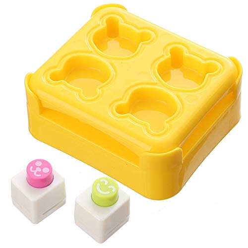 Rice Ball Mold, DIY Cute Sushi Embossing Mold, Mini Bear Rice Ball Mold Creative Cartoon Mini Bento Sushi Onigiri Mould Baking Tool, Multiple Bear Face Nori Punch Embossing Device For Home Kitchen