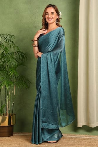 Image of MIRCHI FASHION Women Saree | Chiffon Batik Printed Breathable Regular Use Sari with Blouse