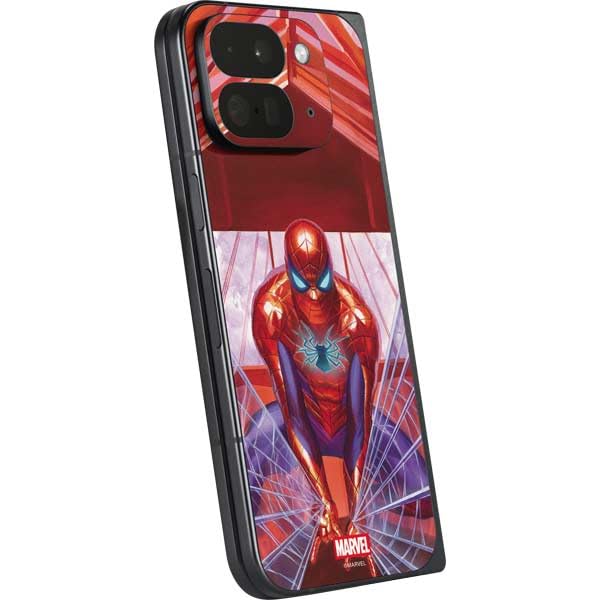 Skinit Decal Phone Skin Compatible with Google Pixel 9 Pro Fold - Officially Licensed Marvel Spiderman Web Slinger Design