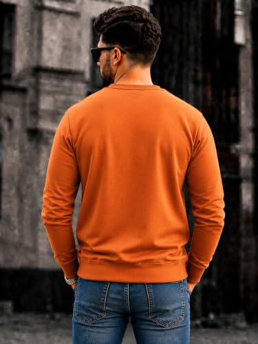 Image of Mack Jonney Men's Solid Winter Sweatshirt|Soft Fleece Fabric Full Sleeve Round Neck Sweatshirt|Stylish Casual Wear for Men-mj-281