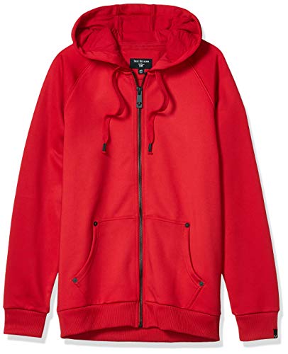 True Religion Men's Branded Logo Zip-Up Hoodie, Ruby Red, X-Large