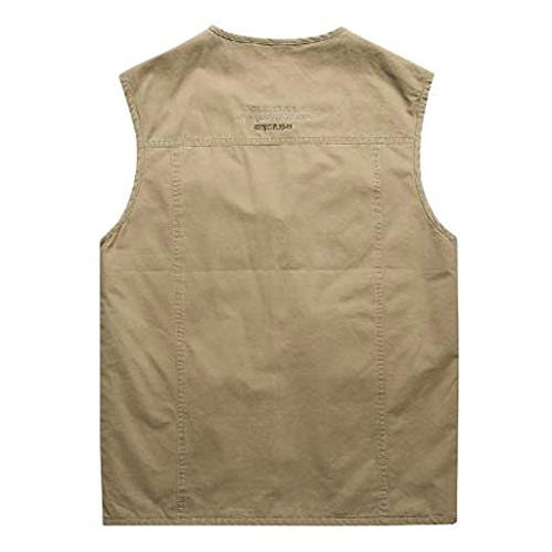 Chaleco de pesca multibolsillo para hombre de algodón en talla 3XL 4