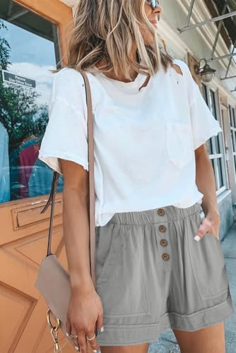 Image of KISSMODA Womens Summer Shorts Leopard /Camo /Solid /Floral Print Elastic Waist Pocketed Casual Pants