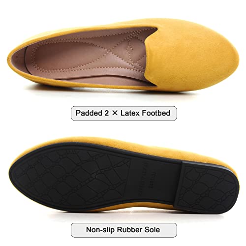 Image of Dear Time Women's Casual Loafers Flats Comfortable Round Toe Dress Shoes Slip On Ballet Flats for Women Work Office Shoes