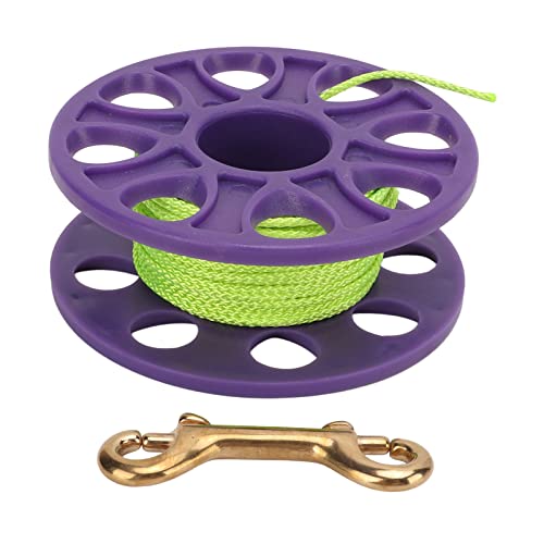 Diving Reel, 18M Finger Reel, for Long-Lasting Plastic Fluorescent Green Wire Scuba Diving Finger Spool with Double Ended Hook, for Cave Diving, Technical Diving and More