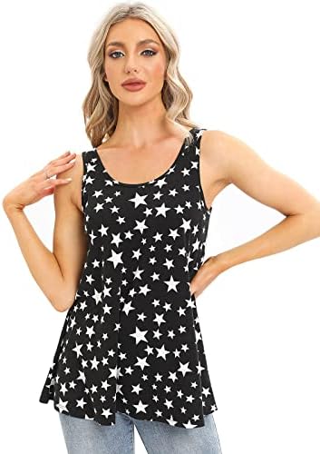 Rosyline Tank Top for Women with Built in Bra Flowy Swing Undershirt Tank Tops Star S