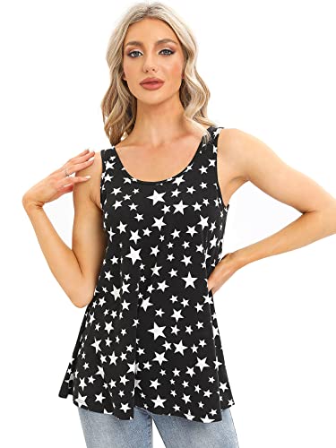 Rosyline Tank Top For Women With Built In Bra Flowy Swing Undershirt Tank Tops Star S #TOP21