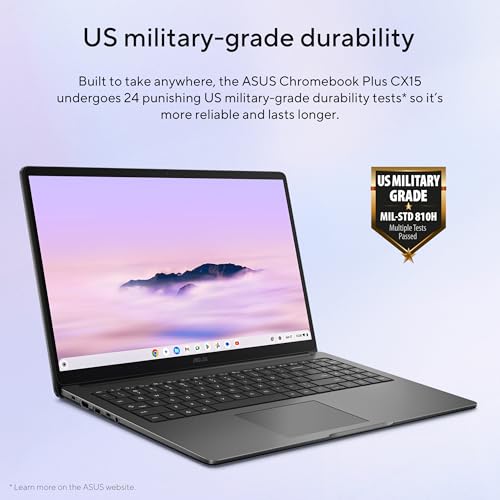 ASUS Chromebook Plus CX15 Laptop, 15.6” 16:9 FHD (1920 x 1080) Anti-Glare Display, Intel Core 3-N355 Processor, 128GB Storage, 8GB RAM, ChromeOS, Rock Grey, CX1505CTA-AS31-CB by Asus - Image 5