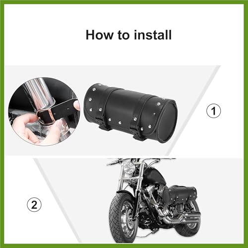 Bolsa de Herramientas para Manillar de Horquilla Universal para Motocicleta, Bolso de Almacenamiento Impermeable de Cuero Sintético Negro miniatura 6
