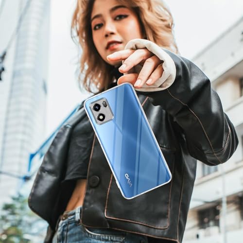 Image of Jkobi Back Cover for Vivo Y01 (Silicone Clear Shockproof Case with Camera Protection | Soft and Flexible | Transparent)