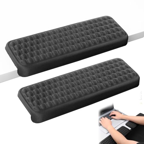 Reposamuñecas Teclado en Forma de L, 2 Cojines Ergonómicos Reposamuñecas, Antideslizante Espuma Viscoelástica - El Borde del Escritorio Soporte Cómodo Antebrazo para Juegos de Oficina y Escritorios