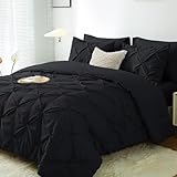 JOLLYVOGUE Queen Comforter Set 7 Pieces - Queen Size Comforter Sets for All Season, Pintuck Bedding Comforter Sets with Comforter, Flat Sheet, Fitted Sheet and Pillowcases & Shams