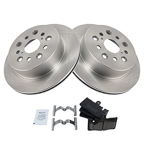 Image of TRQ Rear Brake Pad and Rotor Set Ceramic Vented Rotors