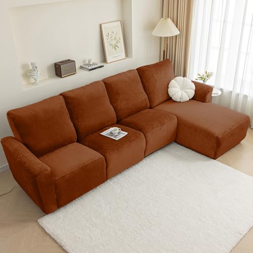 Velvet Stretch Sofa Slipcover Non Slip Universal Couch Covers for Living Room Warm and Cozy Sofa Covers for 1 2 3 4 Seater L Shaped Corner Furniture Furniture Protector for All Seasons