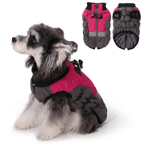 Savlot Abrigo cálido para perro, chaqueta de invierno para clima frío, ajustable, reflectante e impermeable, ropa para perros pequeños, medianos y grandes