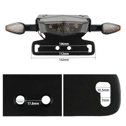Feu stop arrière DRZ400S clignotants LED et support plaque