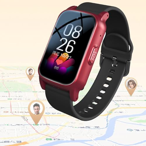 Reloj Localizador Personas Mayores, Reloj GPS con Botón De Emergencia SOS, Llamada De Voz HD, Detección De Caídas Y Resistencia Al Agua IP67, Reloj Sos para Personas Mayores,Red