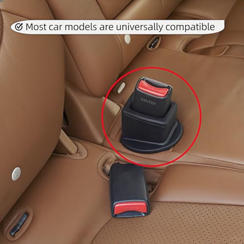 Silicone Seat Belt Buckle Holder - Universal Car Buckle Stabilizer for Easy Access, Keeps Buckle Upright & Secure for Seniors/Kids,Universal Fit for Cars, SUVs (Black)