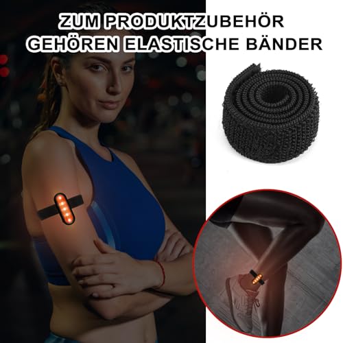 LED Blinklicht USB Aufladbar - 2er Sicherheit Licht Set für Kinder Schulranzen Nachtläufer Bergsteiger Hund Leuchtanhänger mit Clip - Dauerlicht und Blinklicht 3 Modes (Schwarz)