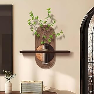 3D Wall Art Sculpture with Faux Plants & Glass Vase for Modern Living Ro...