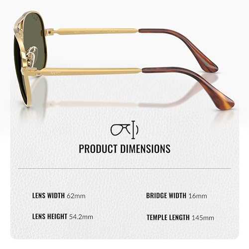 Image of Ray-Ban RB3925 AVIATOR MAX Pilot Shaped Sunglasses for Men & Women with Official RAYBAN Eyewear Kit - Classic Timeless Design