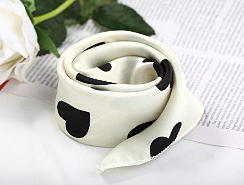 Allegra K 50cm Women Love Heart Small Square Scarves Kerchief Head Neck Scarf Neckerchief2
