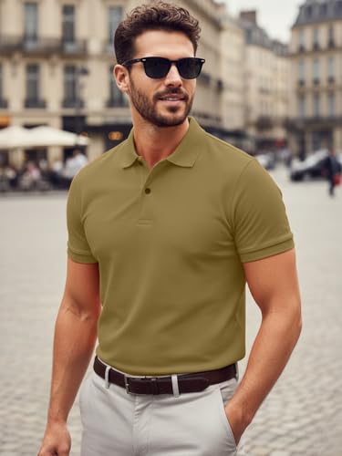 Image of LEOTUDE Men's Matty Regular Fit Polo T-Shirt for Man