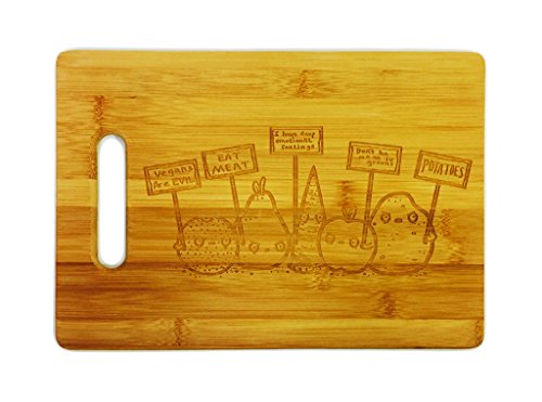 Protesting Vegans Laser Engraved Custom Bamboo Cutting Board
