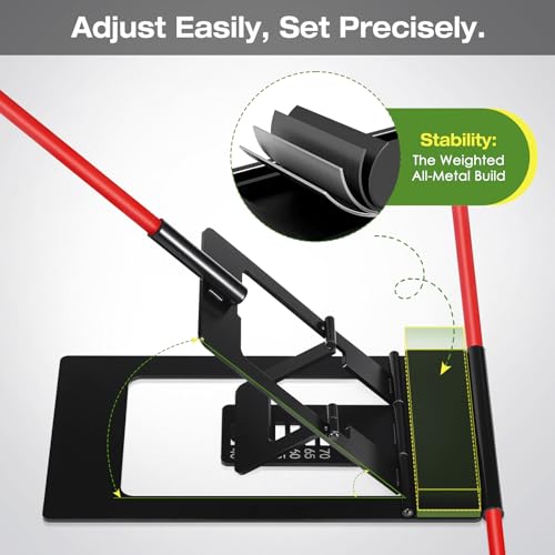 Golf Alignment Sticks Holder, Angle Adjustable Golf Training Aid, Weighted Golf Swing Trainer with Metal Sticks Practice Teaching Aid for Aiming, Putting, Swing - image 3