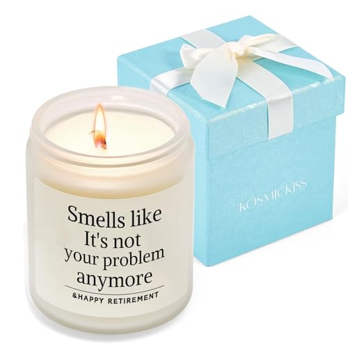 Kosmickiss Retirement Gift for Woman Men, Lavender Scented Candle, Funny Retirement Farewell Gifts for Coworker, Boss, Friends, Teacher, Nurse