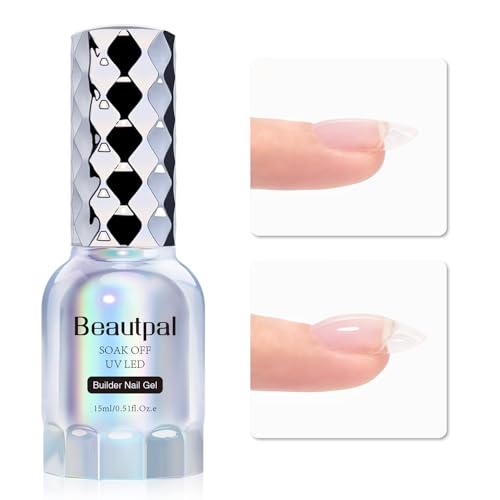 Beautpal Clear Builder Gel for Nails, 15ml Gel Builder for Nail Thickening Extension, Soak Off Long Lasting UV Polish, Base Coat Top Coat Needed