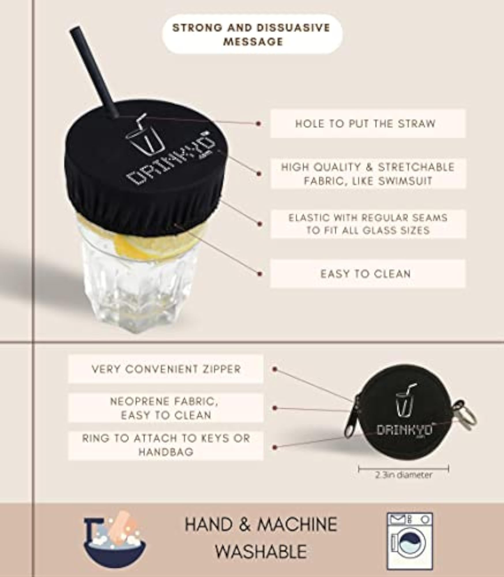 The Drink Cover for Alcohol Protection, Washable & Reusable