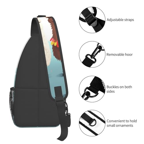 Bolso tipo sling unisex negro para viaje y senderismo miniatura 4