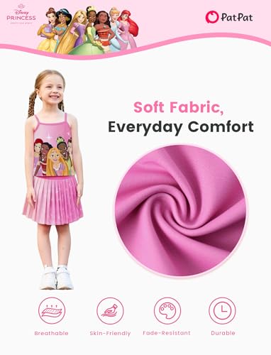 Image of Disney Minnie Frozen Stitch Princess Toddler Girls' Tennis Skirt Sets Kids Athletic Camisole Top & Skort 2 Piece Outfit 2-9Y