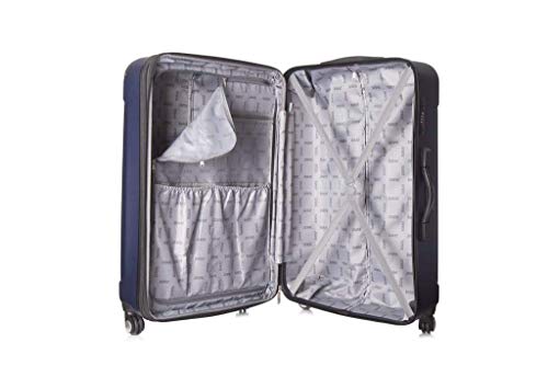 Dukap Intely 20 Inch Hardside Carry-On Luggage With Integrated Usb Port And Spinner Wheel, Travel Suitcase With Tsa Combination Lock And Ergonomic Gel Handle, Blue #TOP3