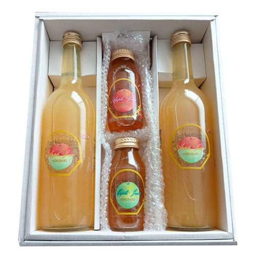 りんごジュース飲み比べセット(単一品種×2本、希少品種ブレンド×2本)