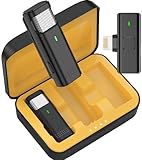 2 Wireless Lavalier Microphones for iPhone with Battery Case - Dual Mics Lapel Microphone Compatible with iPhones iPad Lav Mic