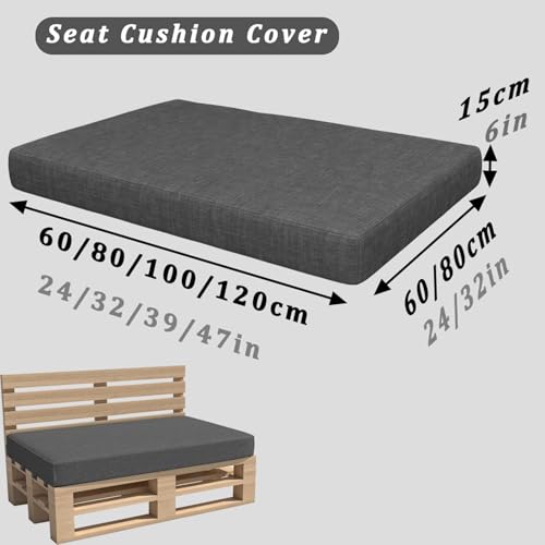 Housse de coussin pour palette 120x60 cm gris imperméable - 3