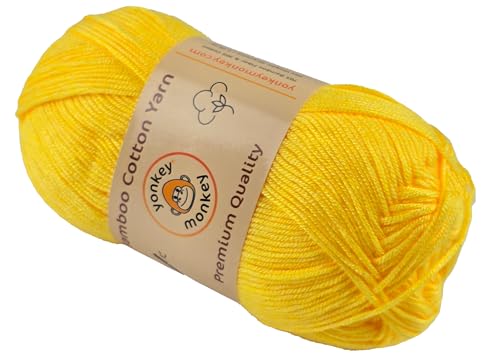 Image of 10-Pack of Yonkey Monkey 500 Grams Yarn - 70% Rayon derived from Bamboo, 30% Cotton - Imported - Yellow 9017