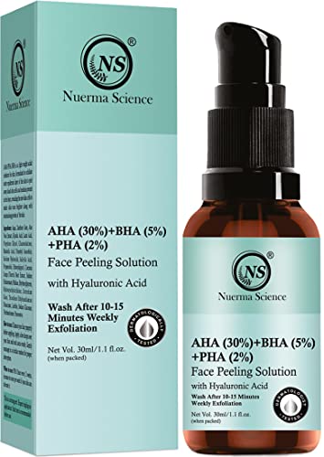 Image of Nuerma Science AHA 30% + BHA 5% + PHA 2% Face Peeling Solution Serum with Hyaluronic Acid| AHA BHA PHA Peel For Weekend Exfoliation| (30 ml)