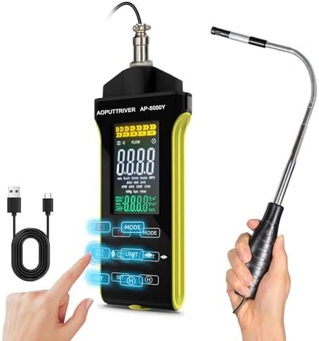 Hot Wire Anemometer HVAC Air Flow Velocity Meter Measuring 0.1-30m/s