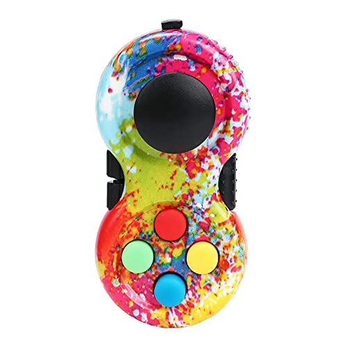 Fidget Controller Pad Portatile Riduttore di Stress Classico Gioco Pad Anti-Ansia Focus Hand Shank Giocattolo per ADD, ADHD, Autismo Bambini e Adulti, Colorato