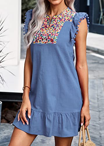 Image of KIRUNDO Boho Summer Mini Embroidered Dresses for Women