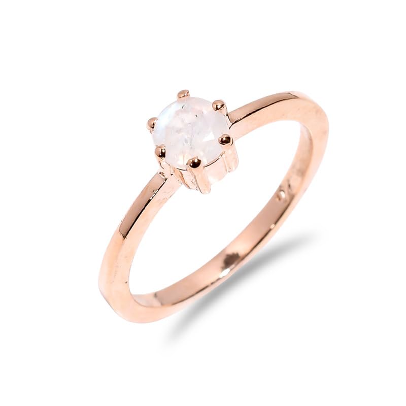 Bague pierre de lune anniversaire en argent 925 fait à la main