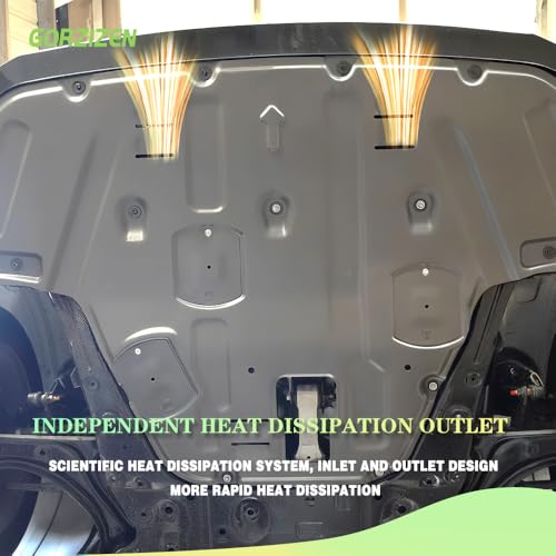 Image of Alloy Steel Engine Splash Shield Fit for Audi Q5 2009-2017 Heavy Duty Front Skid Plate for 2010-2017 SQ5 Radiator, Engine & Transmission w /Screw Hardware,Service Holes & Vent Design
