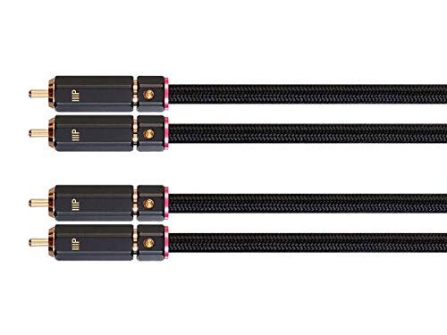 Monoprice 138076 Male RCA Two Channel Stereo Audio Cable - 3 Feet - Black, Gold Plated Connectors, Double Shielded with Copper Braiding - Onix Series by Monoprice - Image 2