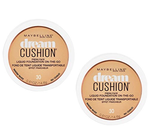 Pack of 2 Maybelline New York Dream Cushion Fresh Face Liquid Foundation, Warm Nude (30)