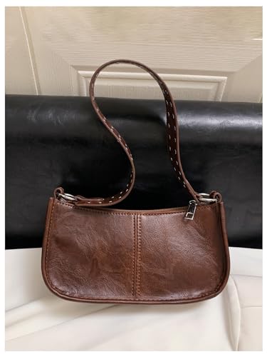 Image of SweatyRocks Women's Studded PU Leather Zipper Shoulder Bag Top Handle Casual Crossbody Bag Y2k Purse | PU Leather